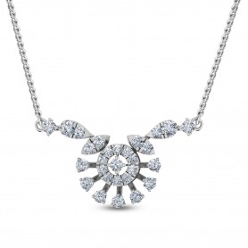 Victoria Diamond Double Hook Pendant Necklace Floral