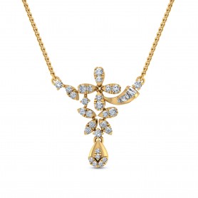 Diamond Double Hook Pendant Necklace Diamond Drop