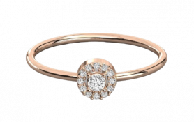 Diamond Solitaire Halo Casual Ring 