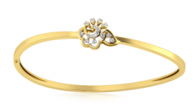 Floral Diamond Oval Bangle 