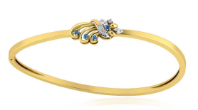 Casual Diamond & Sapphire Oval Bangle 