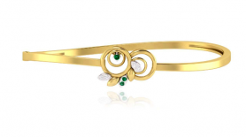 Casual Diamond & Emerald Oval Bangle 