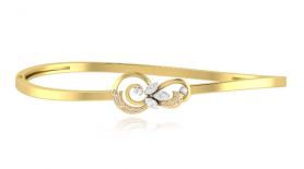 Diamond Floral Oval Bangle 