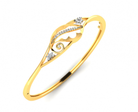 Diamond Intwine Oval Bangle 