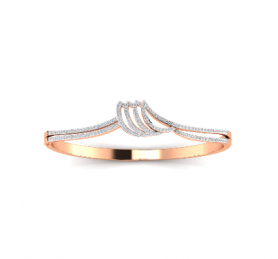 Contemporary Diamond Oval Bangle 