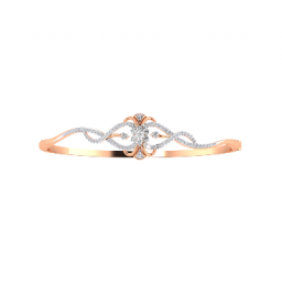 Diamond Floral Oval Bangle 