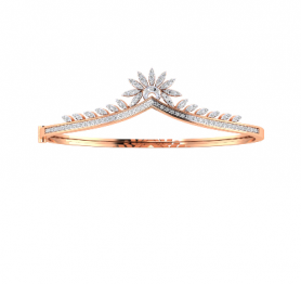 Floral Diamond Oval Bangle 