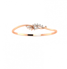 Diamond Floral Oval Bangle 