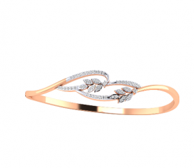 Diamond Floral Oval Bangle 