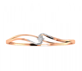 Diamond Floral Oval Bangle 