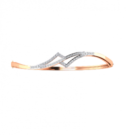 Twisted Diamond Oval Bangle 