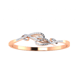 Diamond Twisted Layered Oval Bangle 