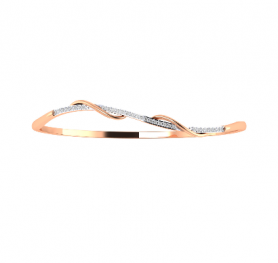Diamond Twisted Oval Bangle 