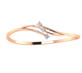 Diamond Floral Oval Bangle 