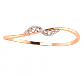 Diamond Floral Oval Bangle 