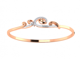 Diamond Floral Oval Bangle 