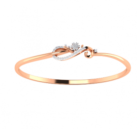 Diamond Floral Oval Bangle