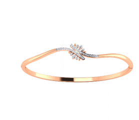 Diamond Floral Oval Bangle 