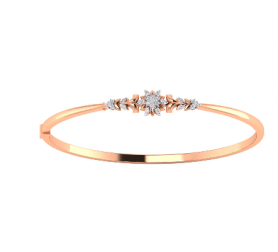 Floral Diamond  Oval Bangle 