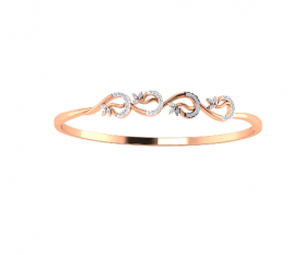 Diamond Floral Oval Bangle 