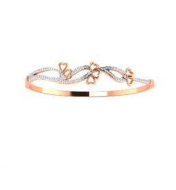 Diamond Floral Oval Bangle 