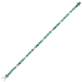 Emerald & Diamond Tennis Bracelet 
