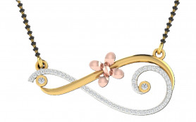 Diamond Mangalsutra - Auspicious Thread Twining Floral