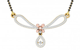 Diamond Two tone Mangalsutra - Auspicious Thread Floral