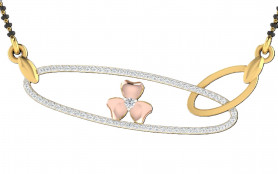 Diamond Mangalsutra Two tone Mini Necklace  
